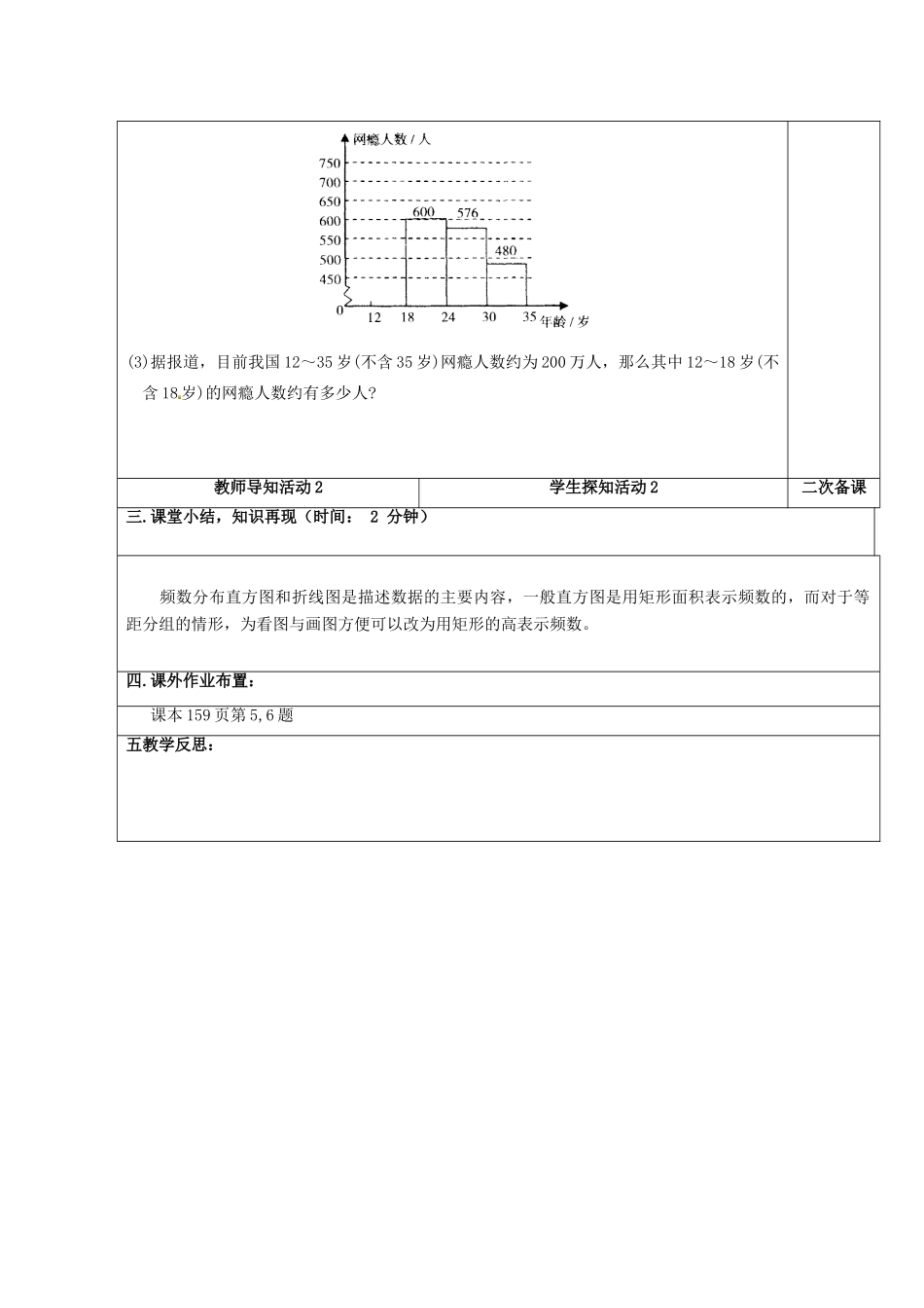重庆市永川区第五中学校七年级数学下册 10.2 直方图练习教案 （新版）新人教版_第3页