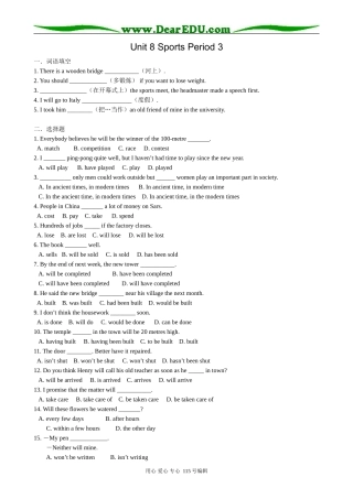 高中英语第一册上Unit 8 Sports Period 3
