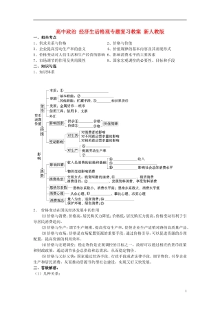 高中政治 经济生活格观专题复习教案 新人教版