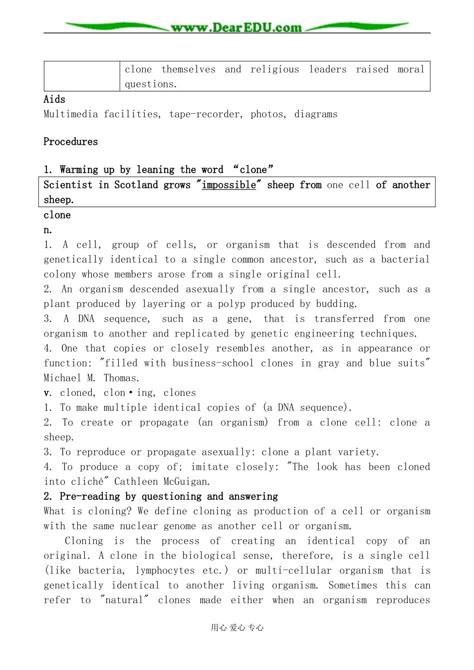 人教版英语选修8 Unit2 Cloning--Period1_第2页