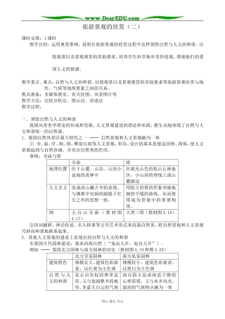 人教版高中地理选修1旅游景观的欣赏（二）
