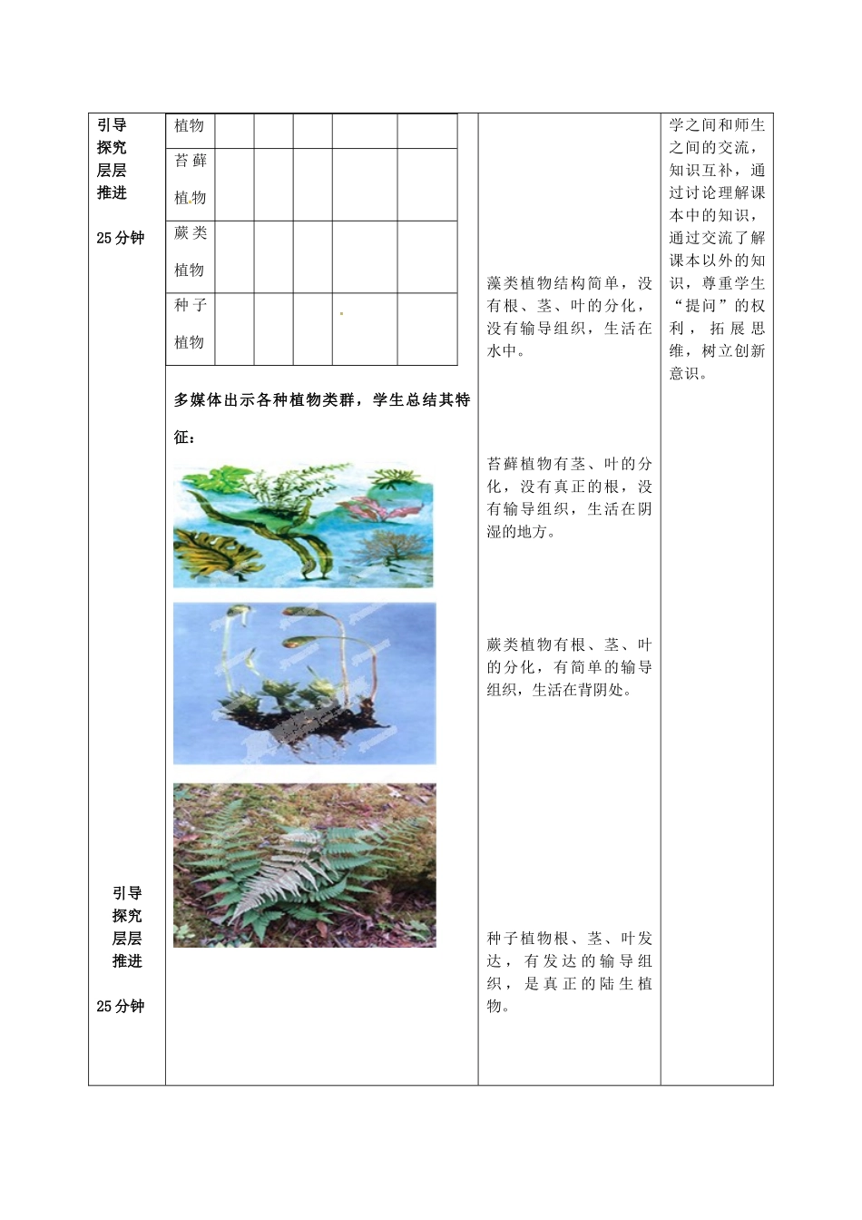 山东省枣庄市峄城区吴林街道中学八年级生物下册 第五单元 第一章《生命的起源和进化》第3节《生物进化的历程》教案 济南版_第3页