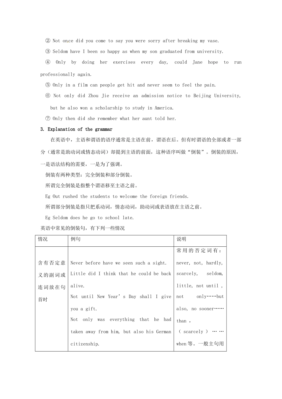 高中英语 Unit4第4课时 Period 4 Learning about language教案 新人教版必修5_第3页