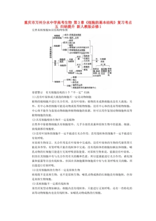 重庆市万州分水中学高考生物 第3章《细胞的基本结构》复习考点五 归纳提升 新人教版必修1