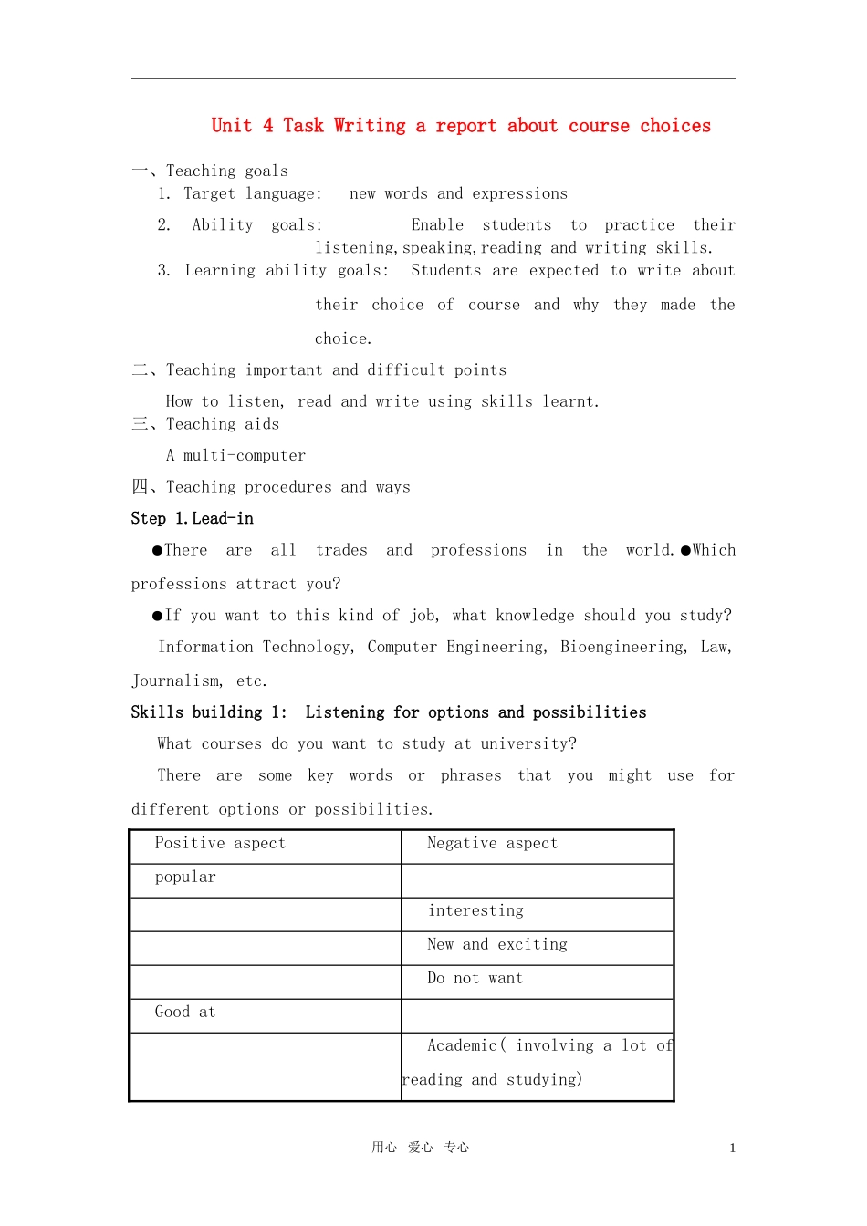 高中英语（模块11）Unit 4 Task全英文教案 牛津版选修11_第1页
