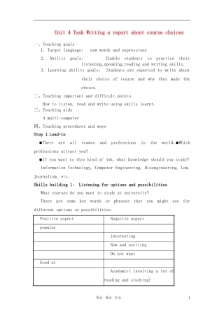 高中英语（模块11）Unit 4 Task全英文教案 牛津版选修11