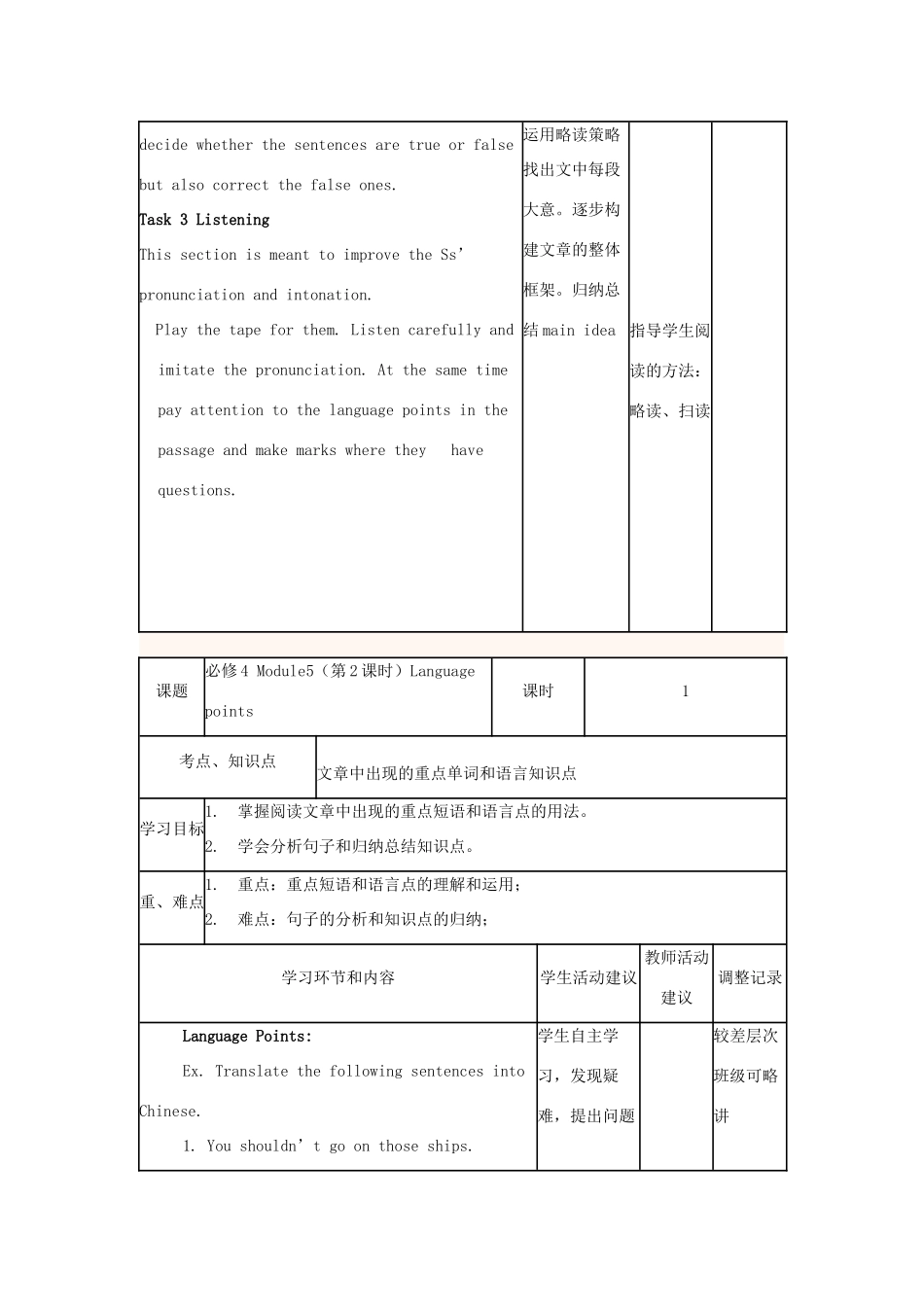高中英语上学期第8周 Module 5 Vocabulary Reading教学设计 外研版必修4-外研版高中必修4英语教案_第2页