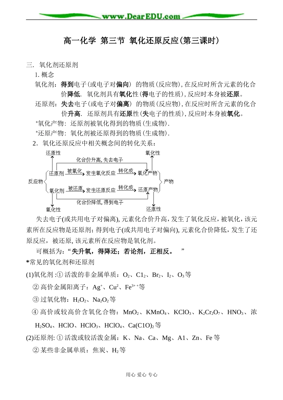 高一化学 第三节 氧化还原反应(第三课时)_第1页