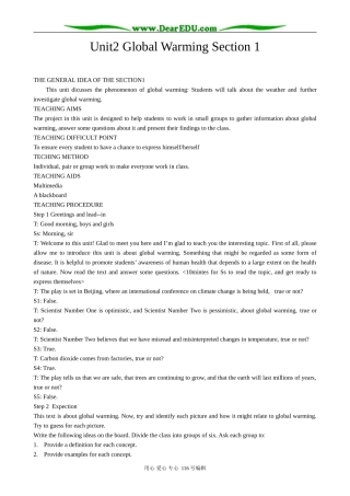 高中英语Unit 1 Health Matters 教案1