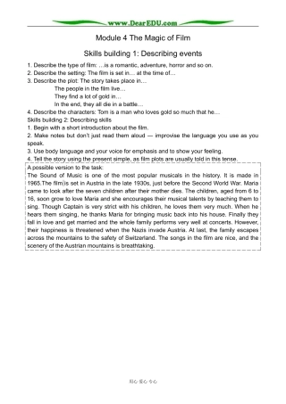 外研版英语必修10 Module4 The Magic of Film-Task016