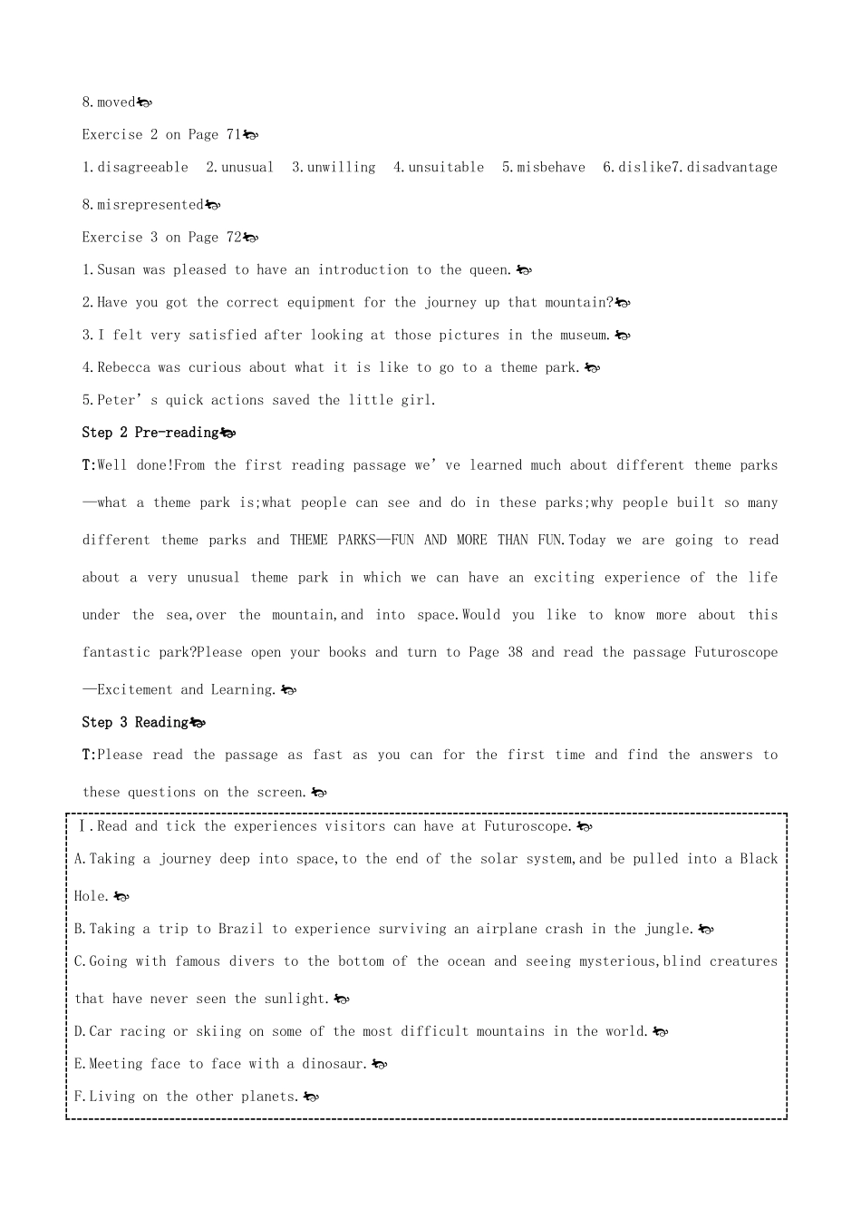 高中英语 Unit5 Theme parks Period 3　Extensive Readingg优秀教案 新人教版必修4_第3页