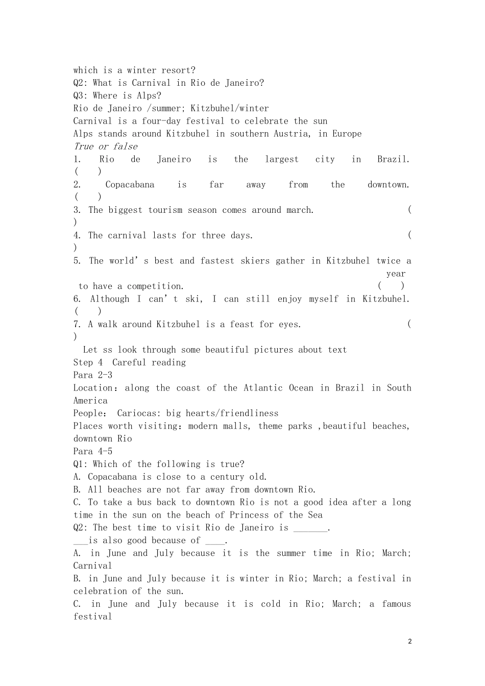 高二英语下册 Unit 15 Destinations 教案 人教版大纲_第2页