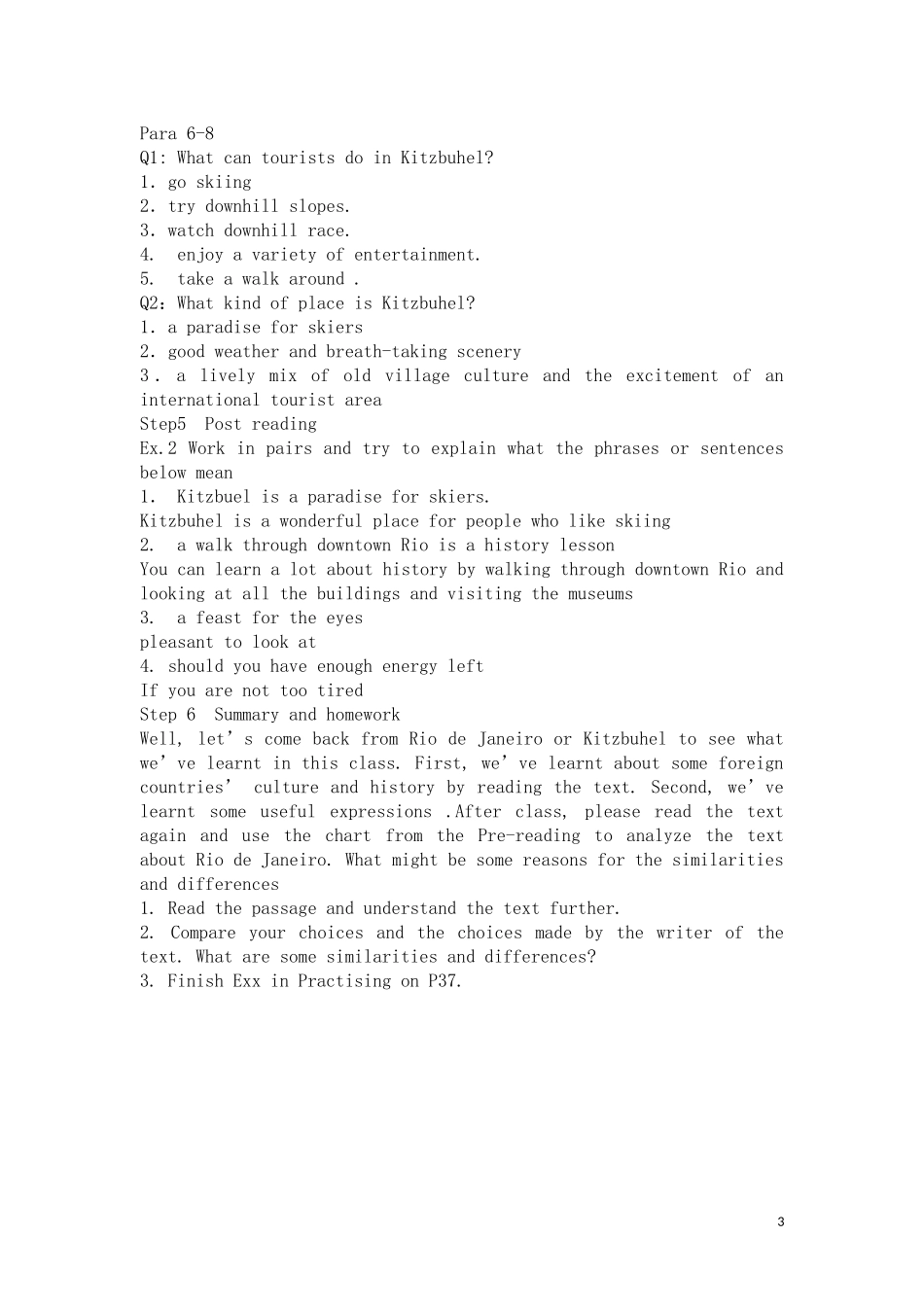 高二英语下册 Unit 15 Destinations 教案 人教版大纲_第3页