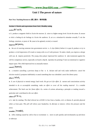 高中英语Unit 5 The power of nature Words and expressions