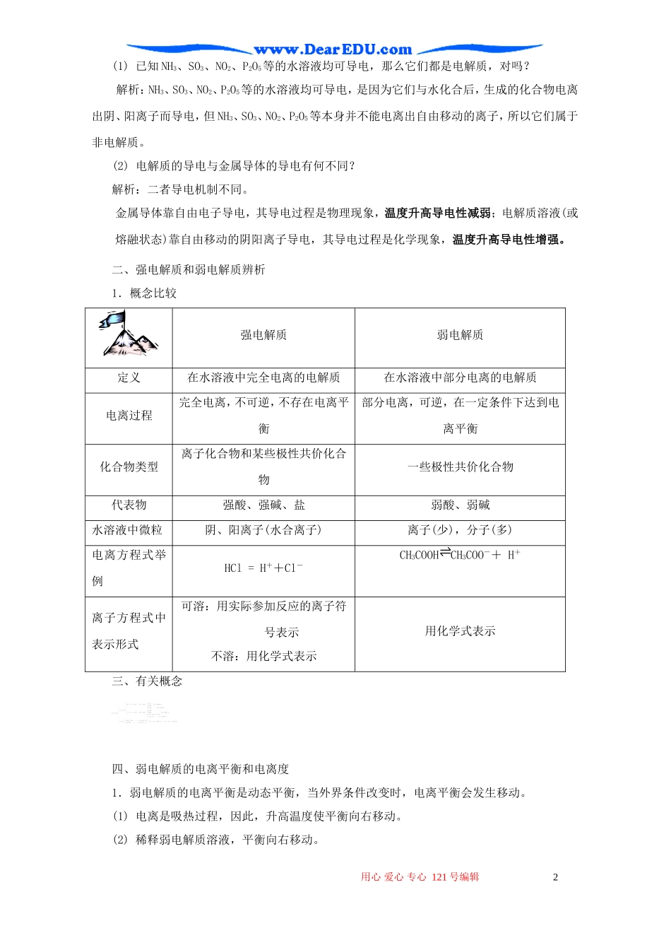高二化学第三讲化学基本理论 电离平衡_第2页