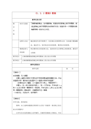 四川省雷波县民族中学七年级数学上册《1.2.2 数轴》教案 （新版）新人教版
