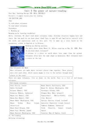 高中英语Unit 5 The power of nature-reading