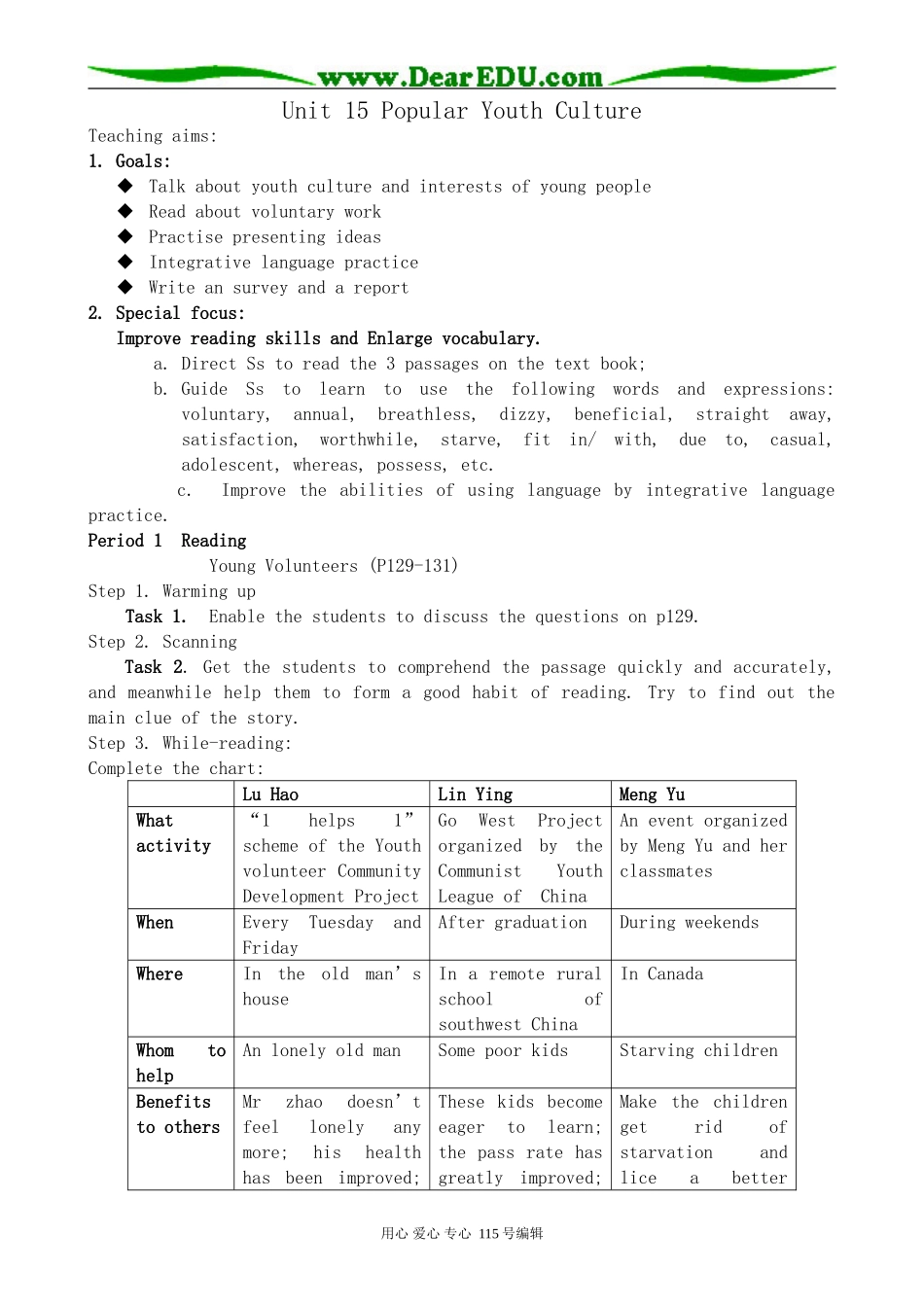 人教版高中英语第三册Unit15 Popular Youth Culture_第1页
