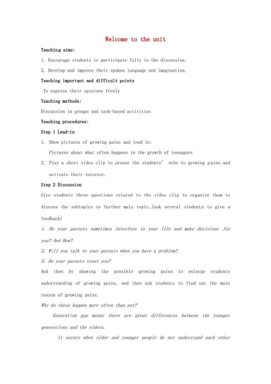 江苏省响水中学高中英语 Unit 2 Attributive Clause Welcome to the unit教案 牛津译林版必修1_第1页