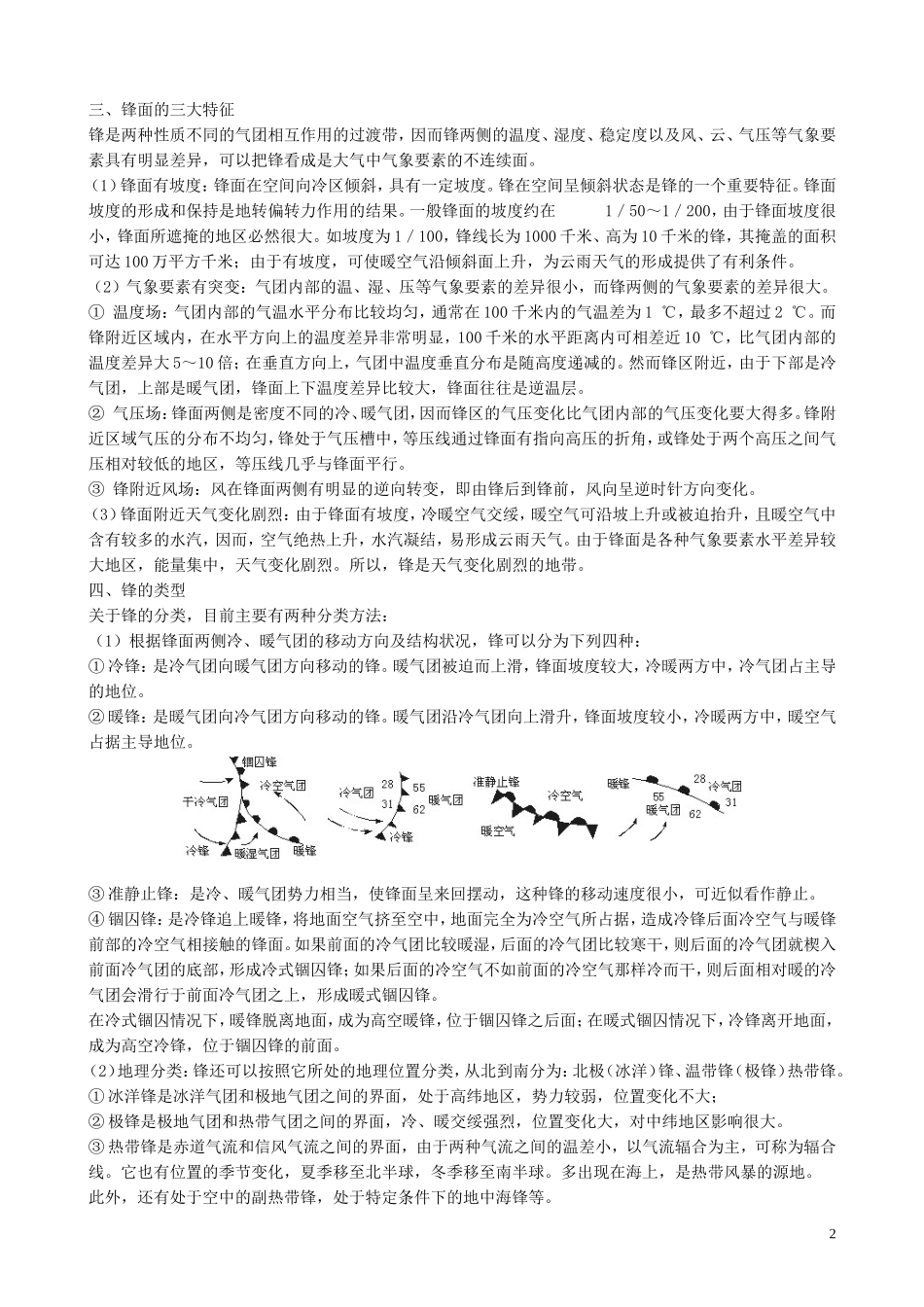山西省运城市康杰中学高中地理 2.3 常见的天气系统备课资料 新人教版必修1_第2页