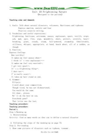 人教版高中英语第二册Unit10 Frightening Nature