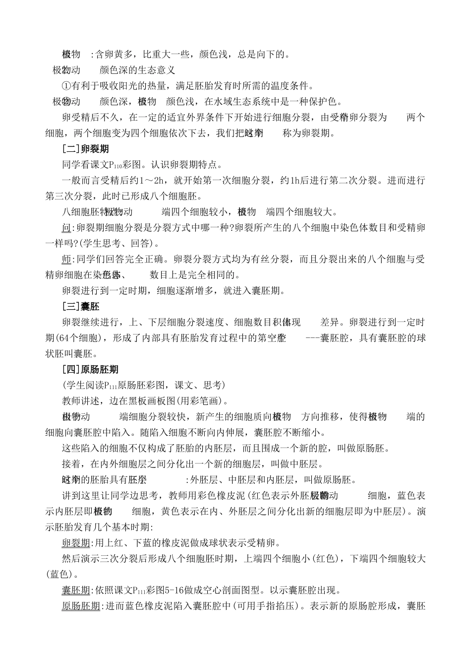 人教版高中生物必修1高等动物的个体发育_第3页