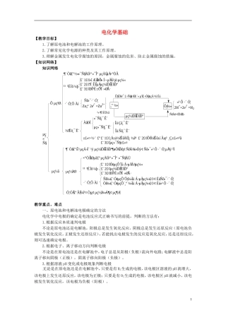 高考化学三轮冲刺《电化学基础》复习教案-人教版高三全册化学教案