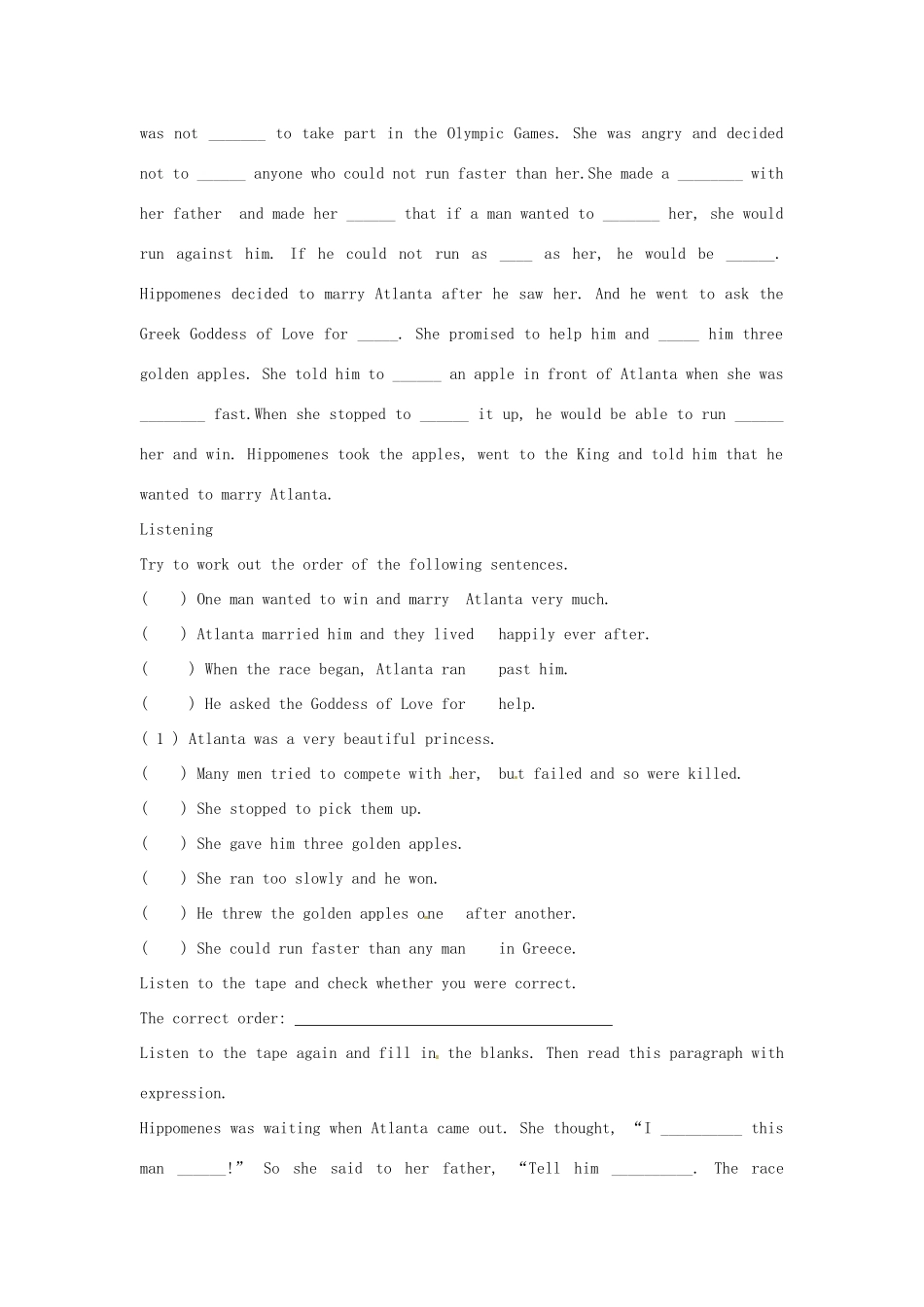 河北省邯郸四中高中英语 Unit2 The Olympic GamesGrammarusing language练习 新人教版必修2_第2页