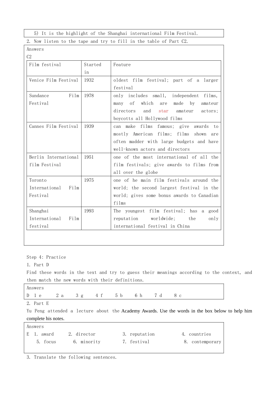 高二英语Unit4 Films and film events教案_第3页
