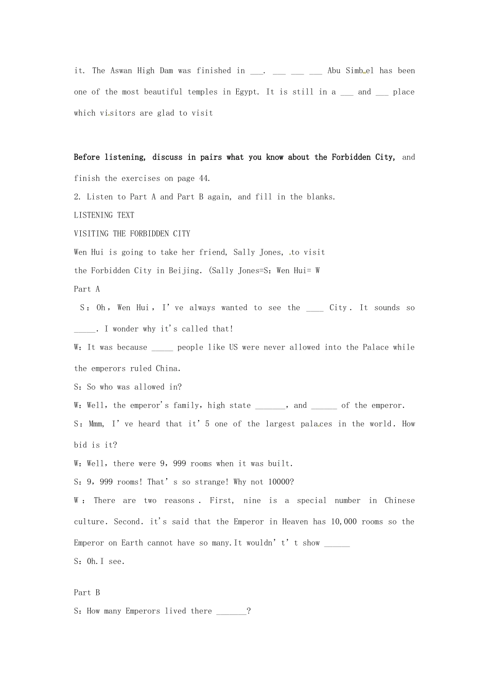 河北省邯郸四中高中英语 Using languagelistening导学案 新人教版必修2_第3页