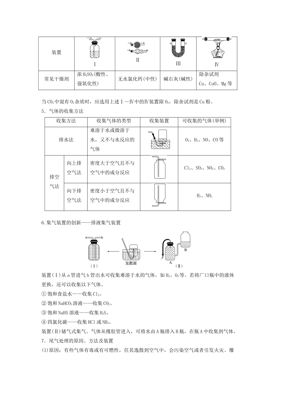 高考化学新增分大一轮复习 第4章 专题讲座二 常见气体的实验室制备、净化和收集精讲义优习题（含解析）鲁科版-鲁科版高三全册化学教案_第3页