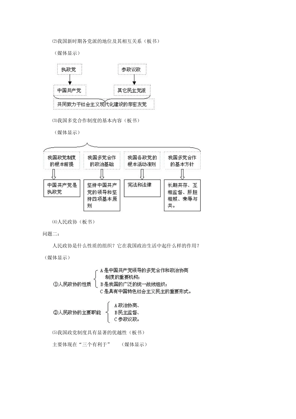 高中政治：《中国共产党领导的多党合作和政治协商制度》教学设计（新人教版）_第3页