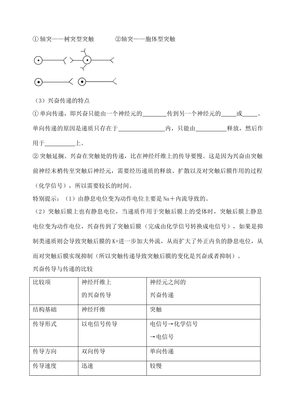 天津市高考生物一轮复习 专题6 动物和人体生命活动的调节教案 新人教版_第3页