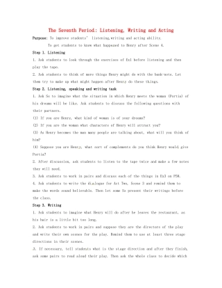 高中英语《Unit3 The Million Pound Bank Note》教案（7）新人教版必修3-新人教版高一必修3英语教案