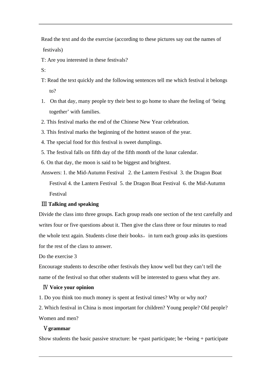 高中英语：unit3 lesson1 Chinese seasonal festival教案（北师大版必修1）_第2页