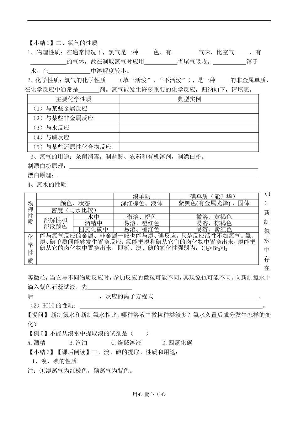 高一化学 氯、溴、碘及其化合物_第2页