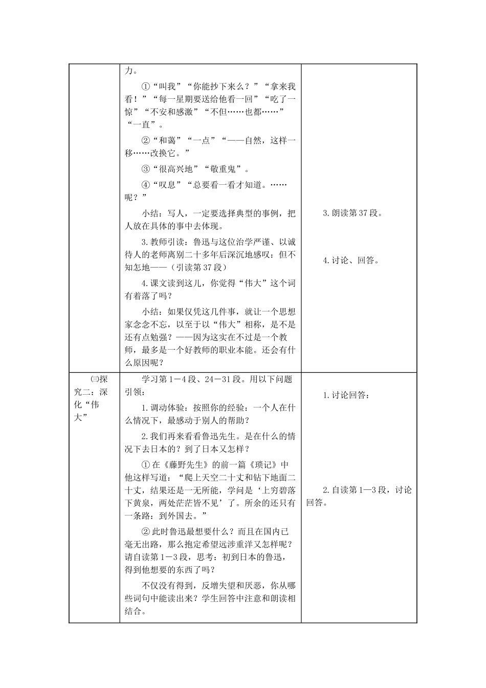 八年级语文下册 第1课《藤野先生》解读及设计 鲁教版-鲁教版初中八年级下册语文教案_第3页