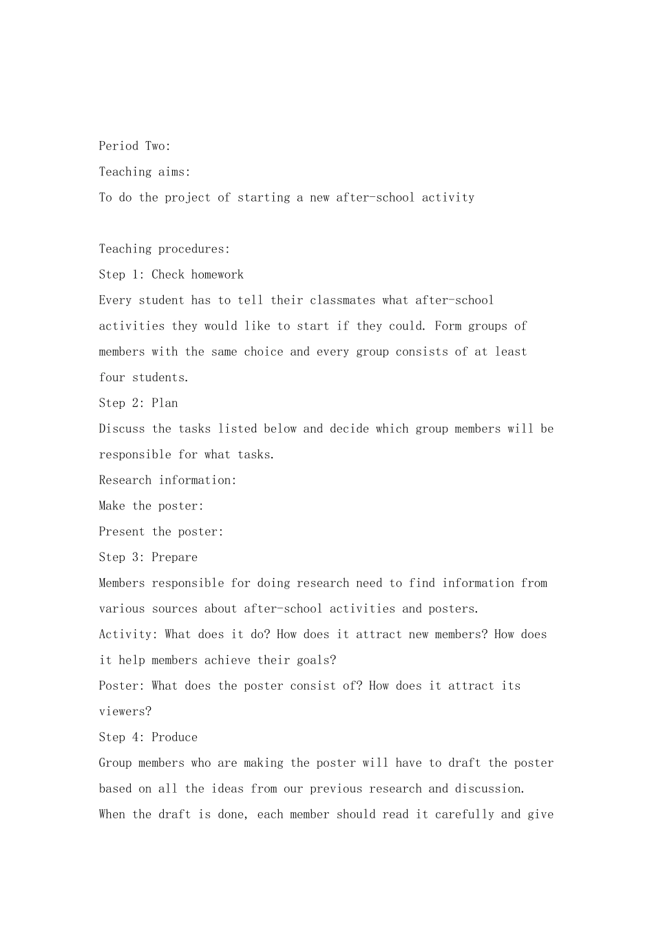 牛津高一英语模快一Unit 1 Project period 1 教案_第3页
