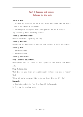 高中英语（模块11）Unit1 Welcome to the unit and Reading全英文教案  牛津版选修11