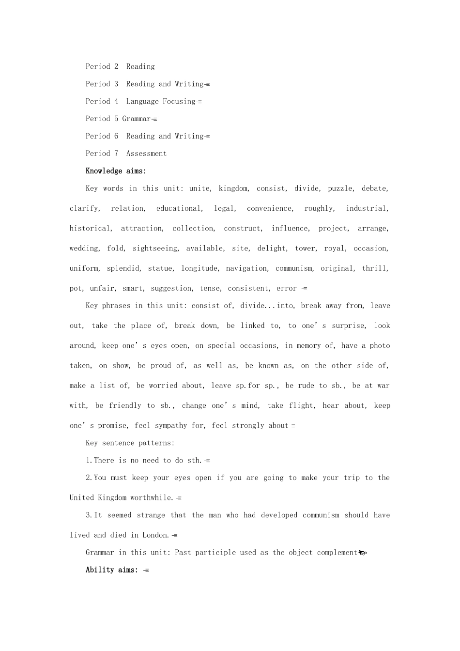 云南省弥勒县庆来中学高中英语 Unit 2 The United Kingdom Period优秀教案1 新人教版必修5_第3页