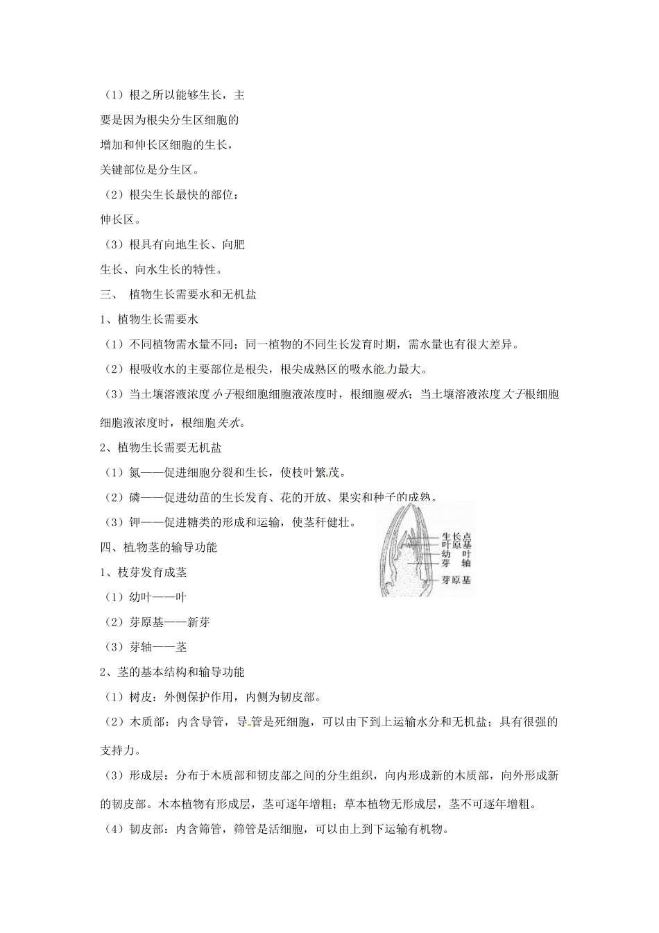 生物：第5章绿色植物的一生复习学案（苏教版七年级上）_第2页