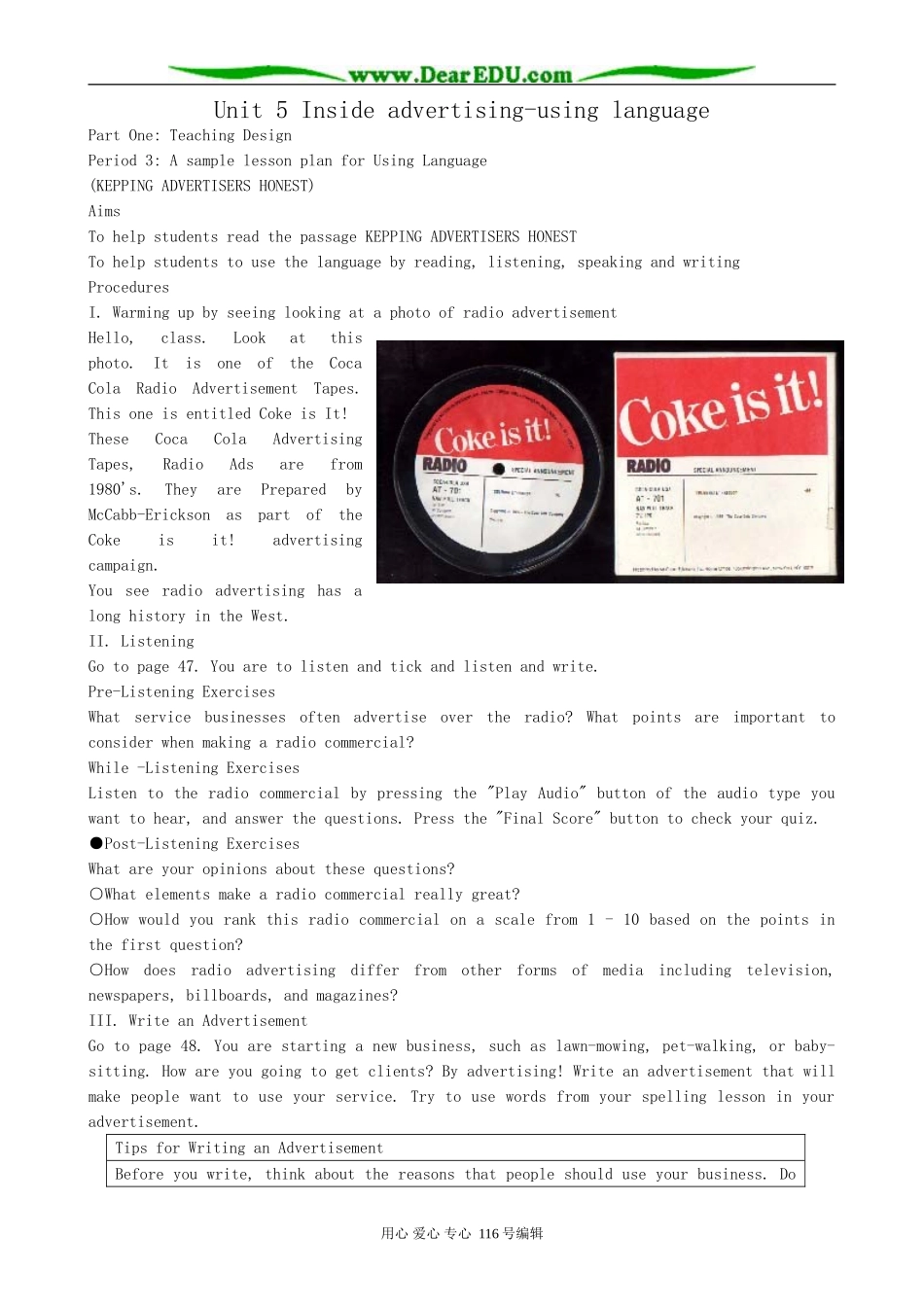 高中英语Unit 5 Inside advertising-using language_第1页