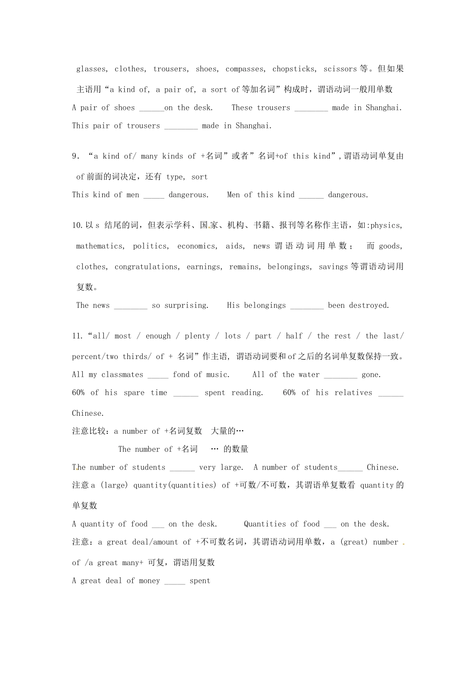 江苏省怀仁中学高一英语 主谓一致_第2页