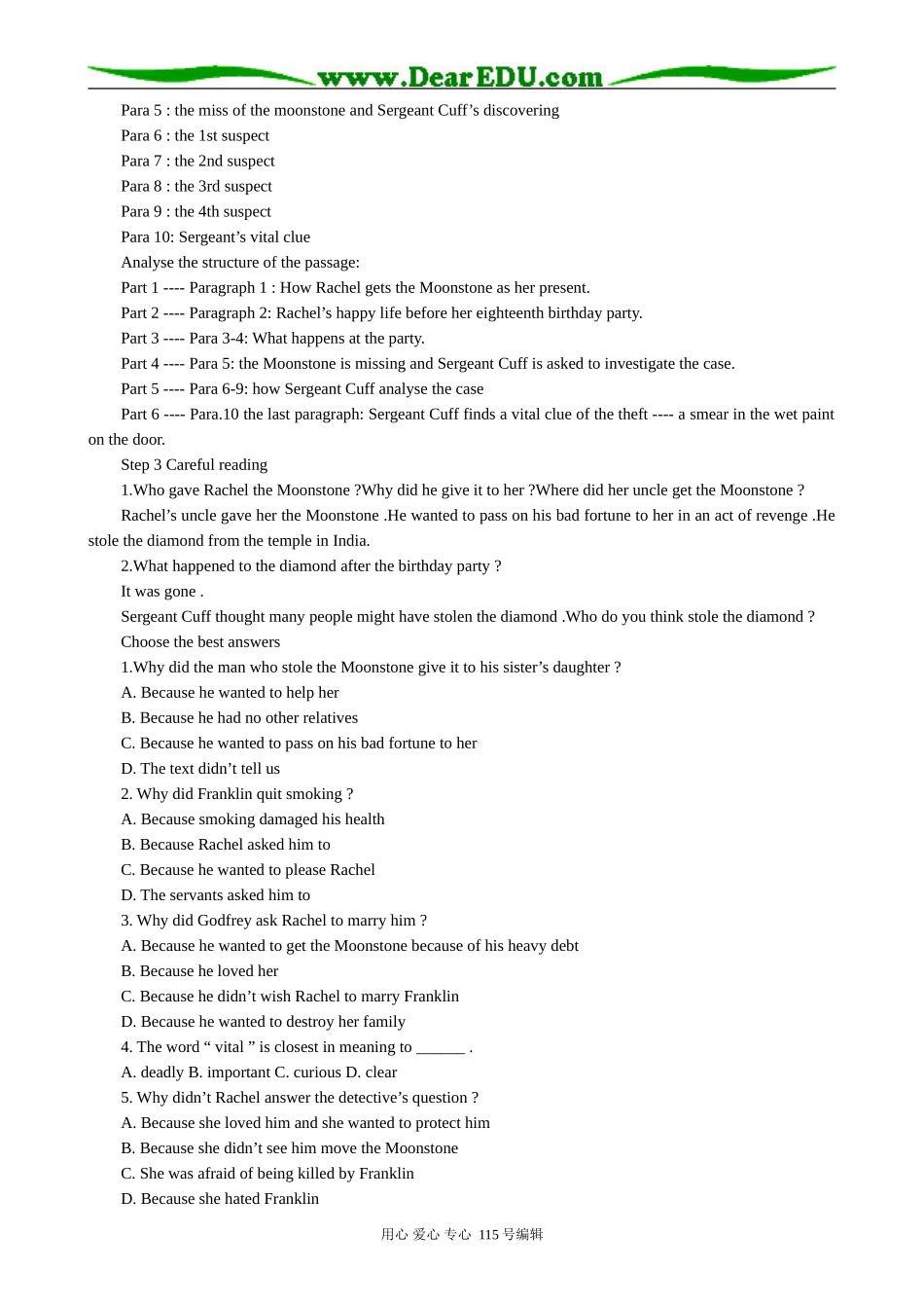 高中英语第三册(全一册)Unit 13 The mystery of the Moonstone_第3页