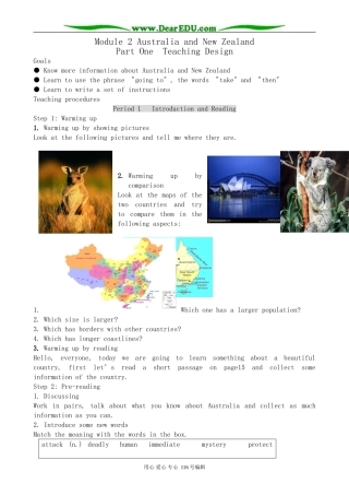 高中英语必修10Module 2 Australia and New Zealand-Introduction and Reading