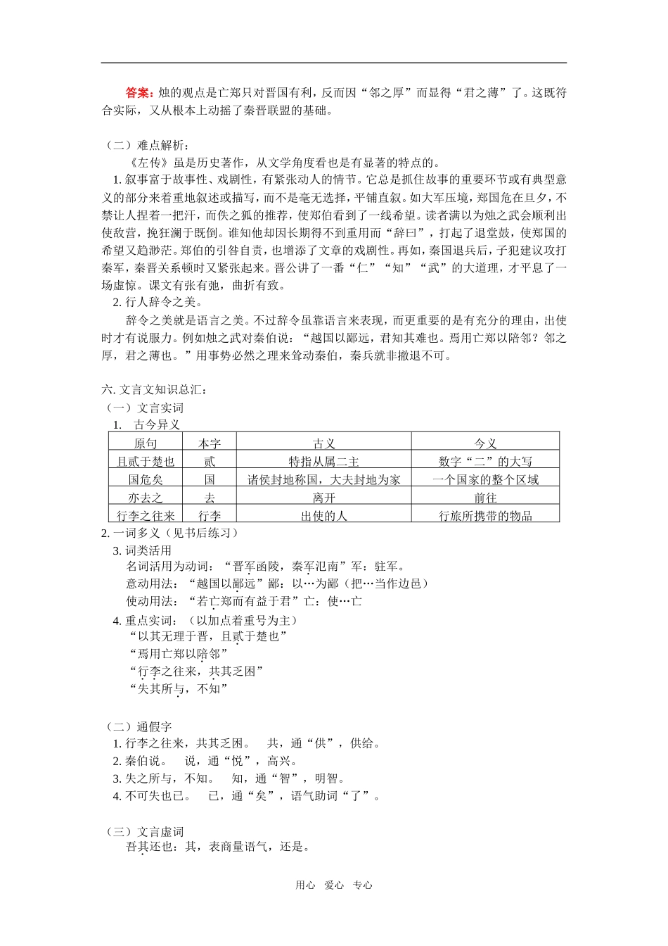 高一语文第一册第五单元教读课《烛之武退秦师》人教版知识精讲_第2页