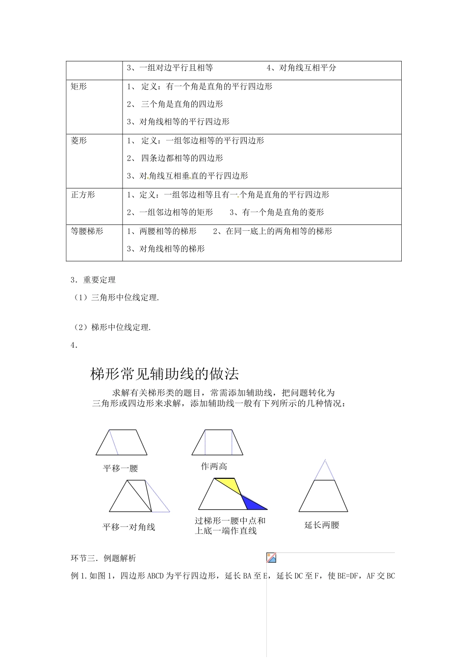 陕西省城固县八年级数学《几种特殊的四边形》教学设计 新人教版_第3页