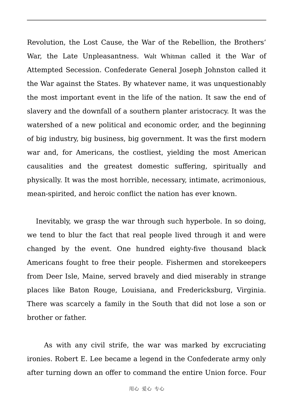 高中英语Unit10 American literature文章 美国南北战争 civil war人教版第三册_第2页