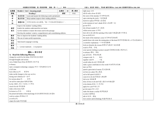 高中英语Module 2 Unit 3 Reading 1讲学稿苏教版必修2