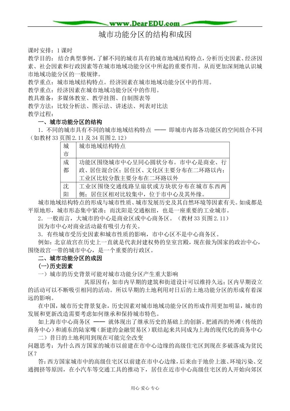 人教版高中地理选修1城市功能分区的结构和成因2_第1页